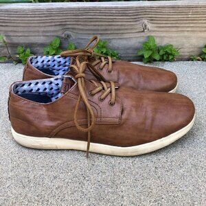 BEN SHERMAN Leather Sneakers Shoes Men's 11.5 Lace Up Brown Designer​​​​